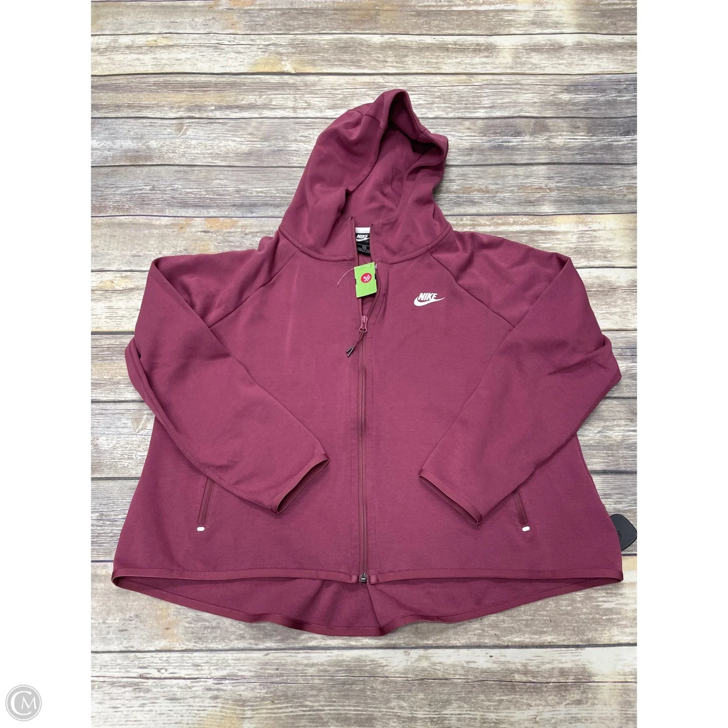 Athletic Jacket By Nike In Mauve, Size: 1x
