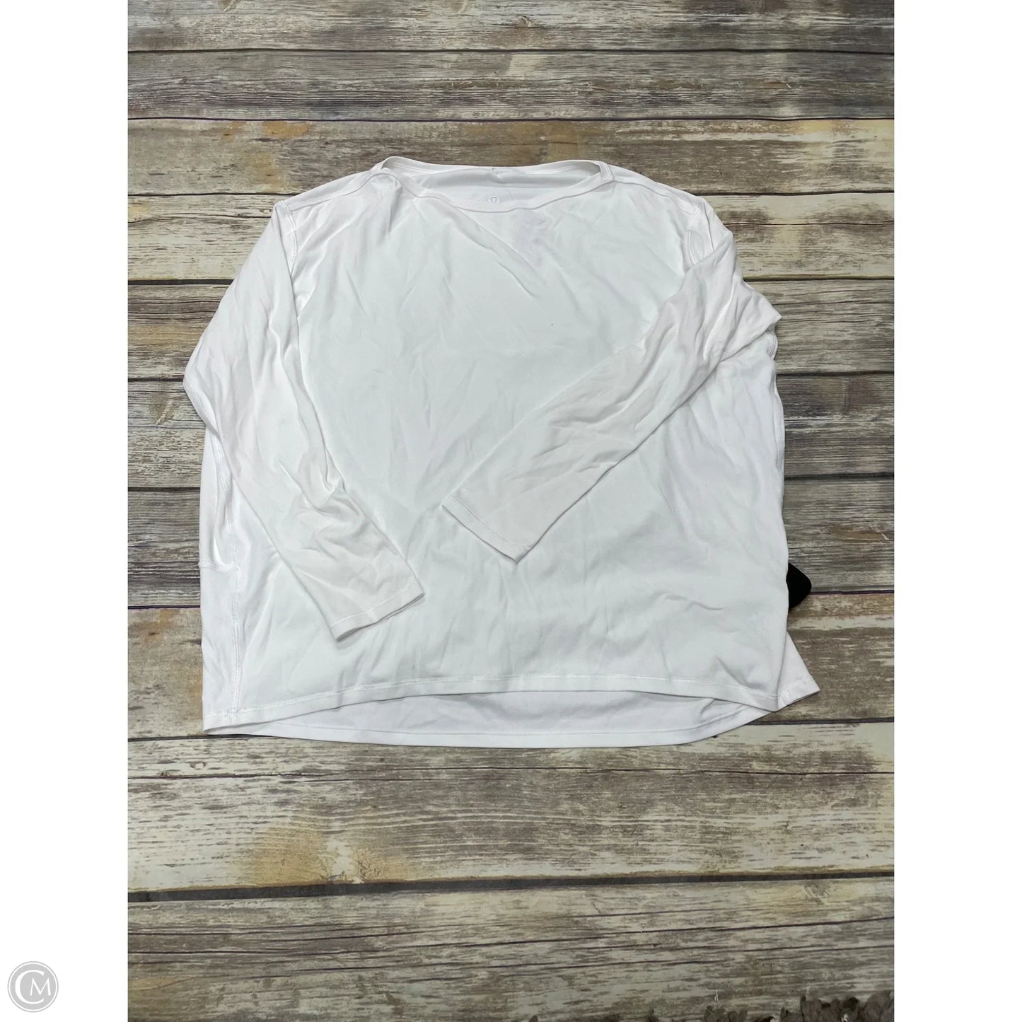 Athletic Top Long Sleeve Crewneck By Lululemon In White, Size: L