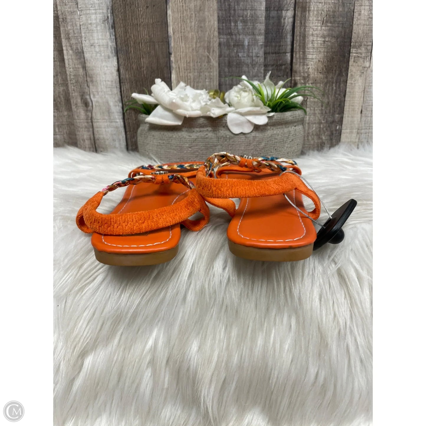 Sandals Flats By Cmf In Orange, Size: 9