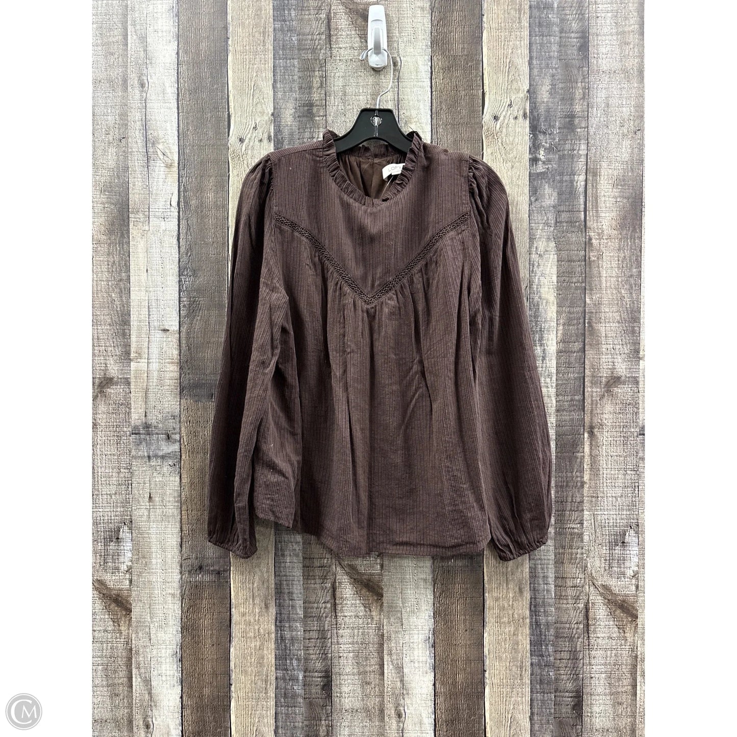Top Long Sleeve By Loft In Brown, Size: M