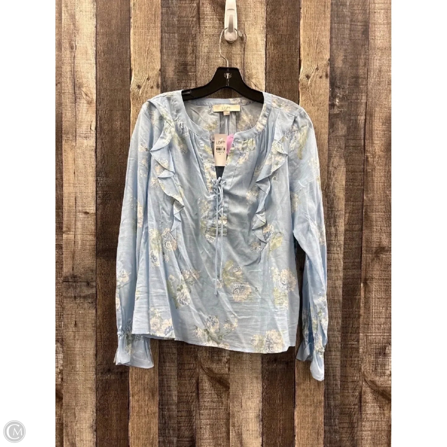 Top Long Sleeve By Loft In Blue, Size: M