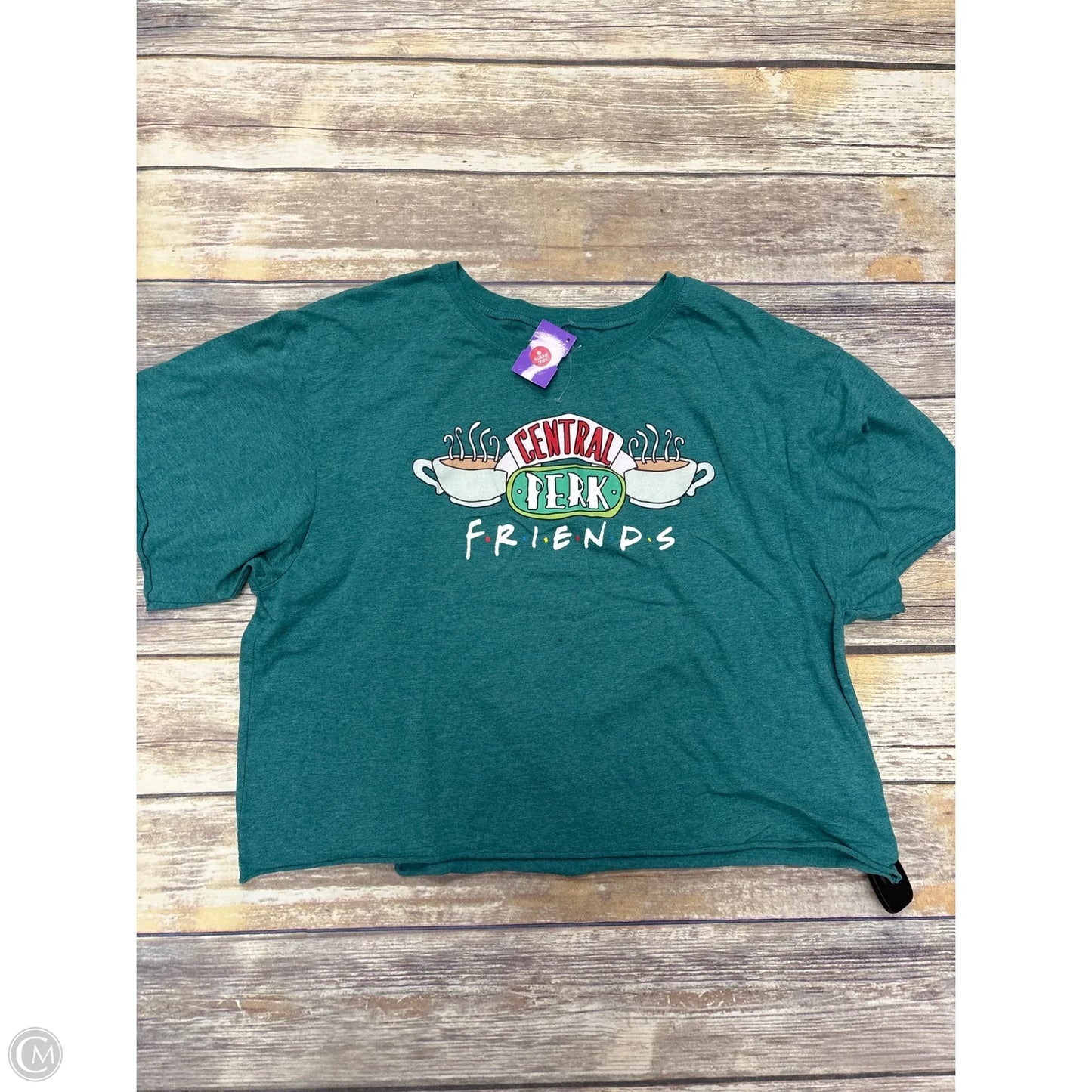 Top Short Sleeve By Cme In Grey, Size: Xxl