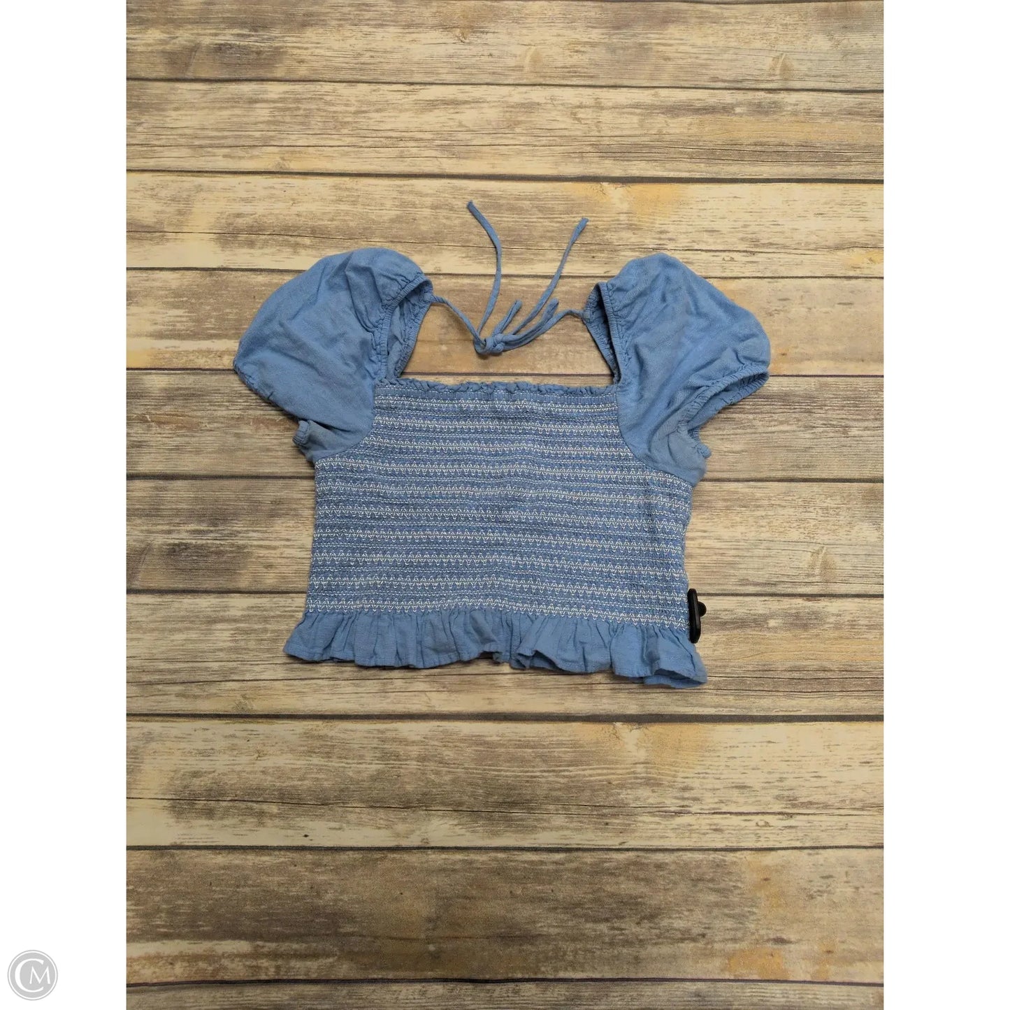 Top Short Sleeve By American Eagle In Blue, Size: L