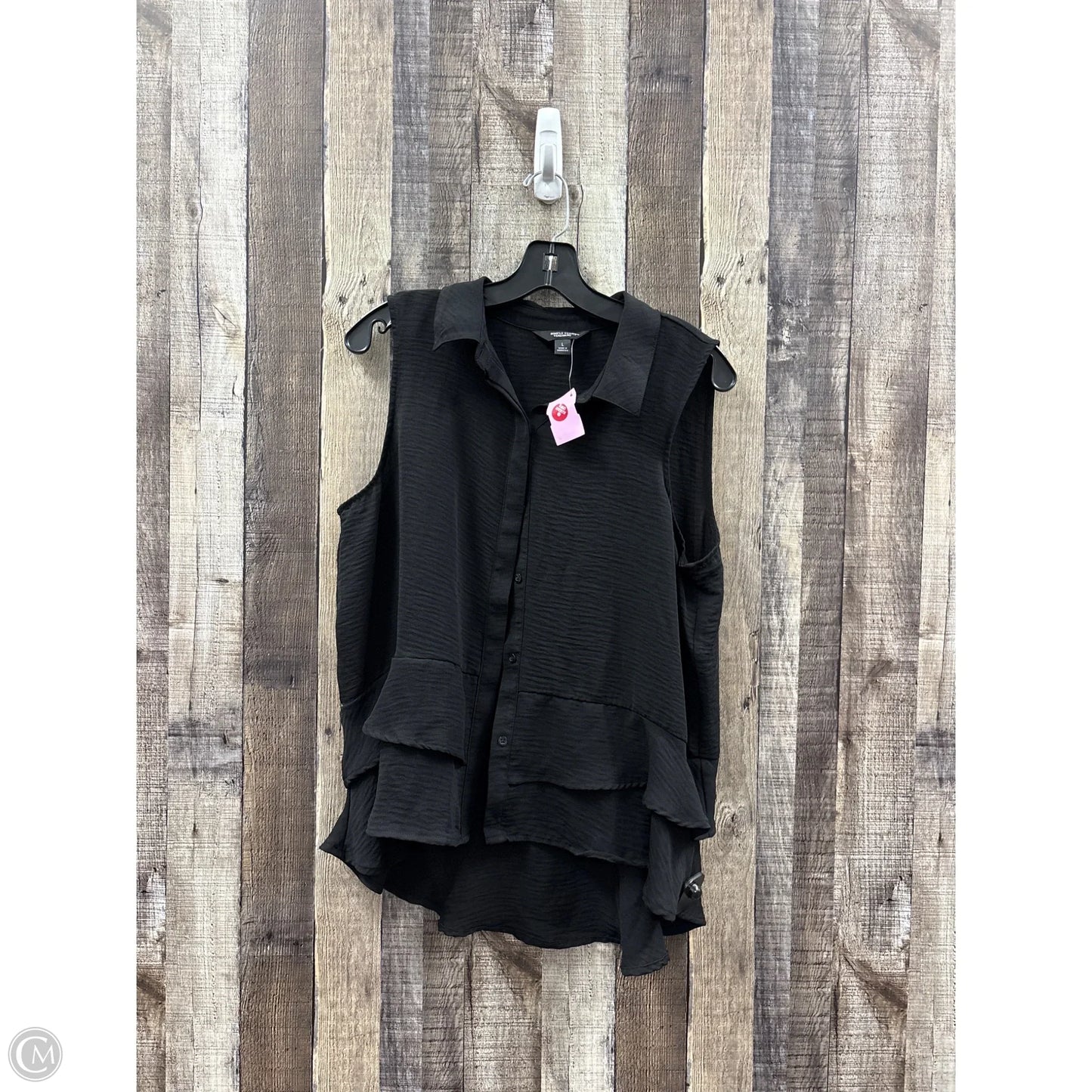 Top Sleeveless By Simply Vera In Black, Size: L