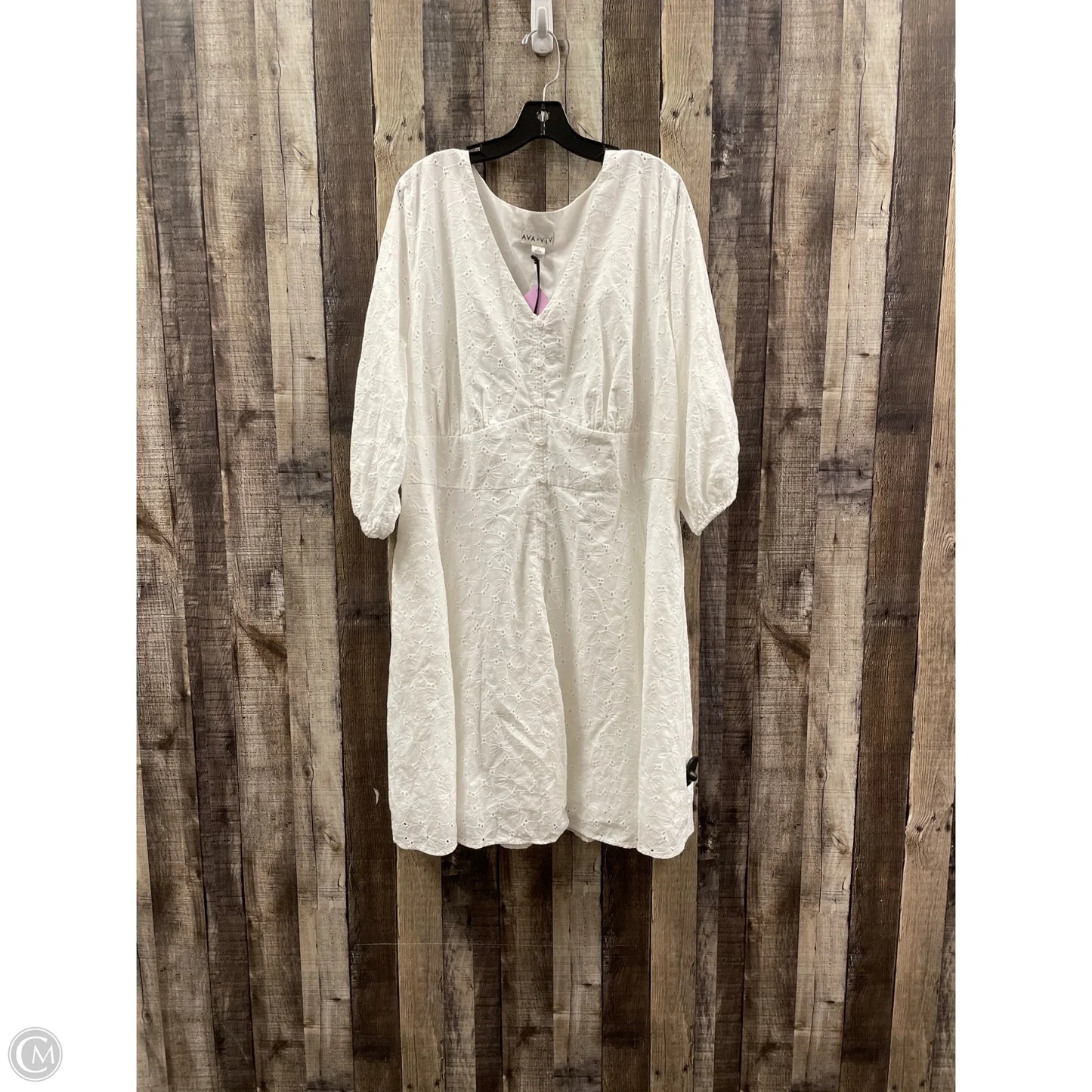 Dress Casual Short By Ava & Viv In White, Size: 2x