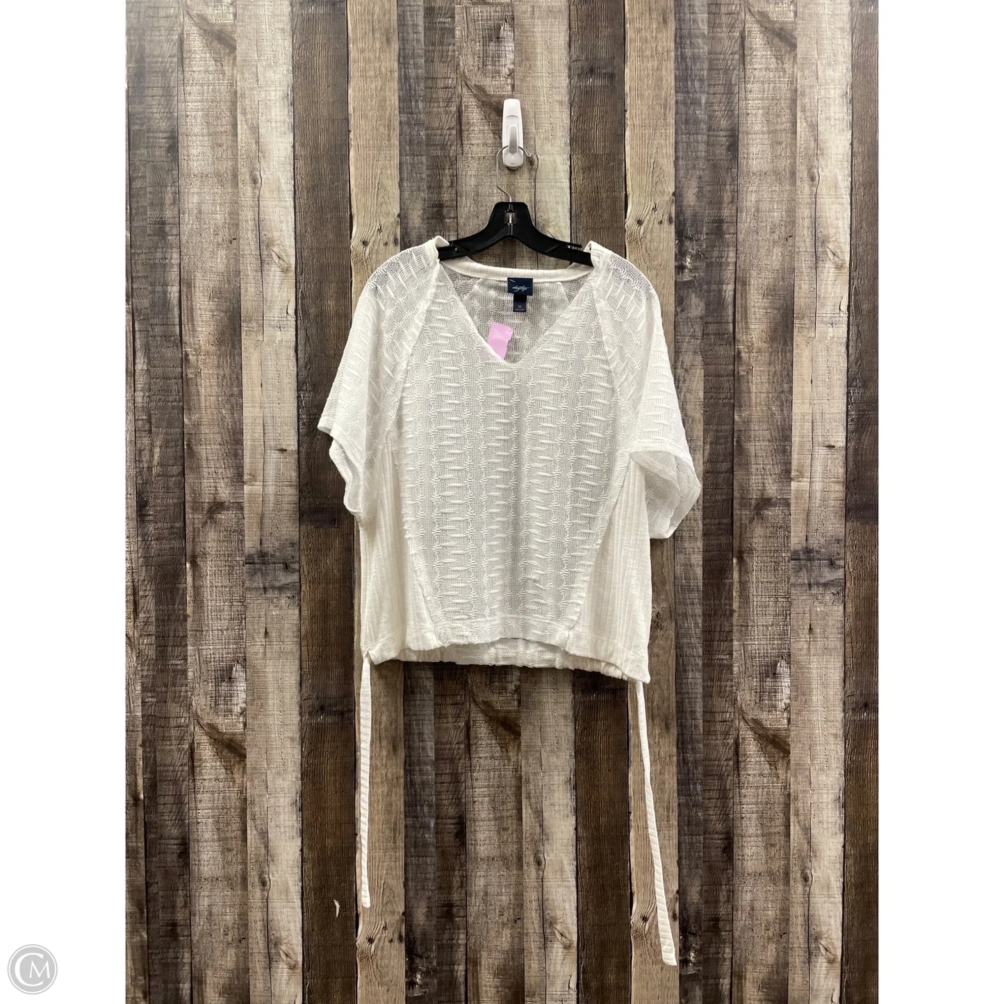 Top Short Sleeve By Daytrip In White, Size: M