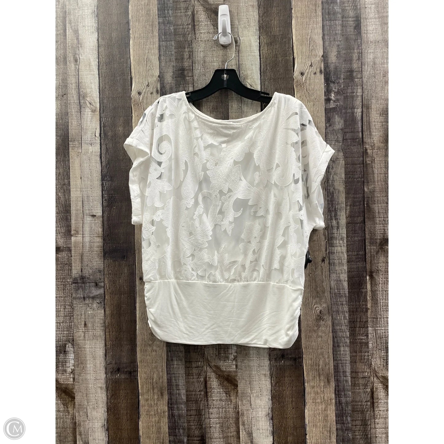Top Short Sleeve By Chicos In White, Size: M