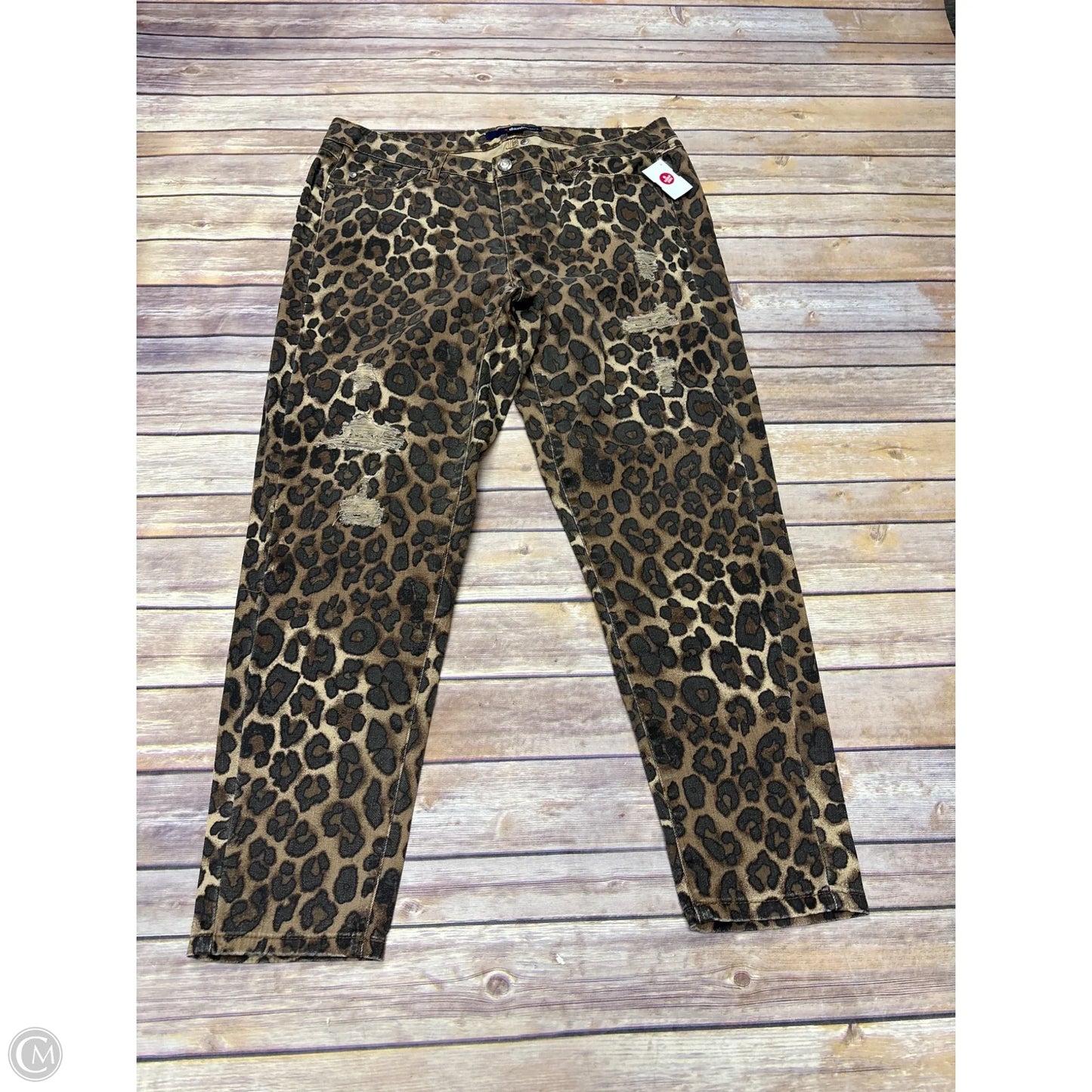 Jeans Straight By Denim 24/7 In Animal Print, Size: 14