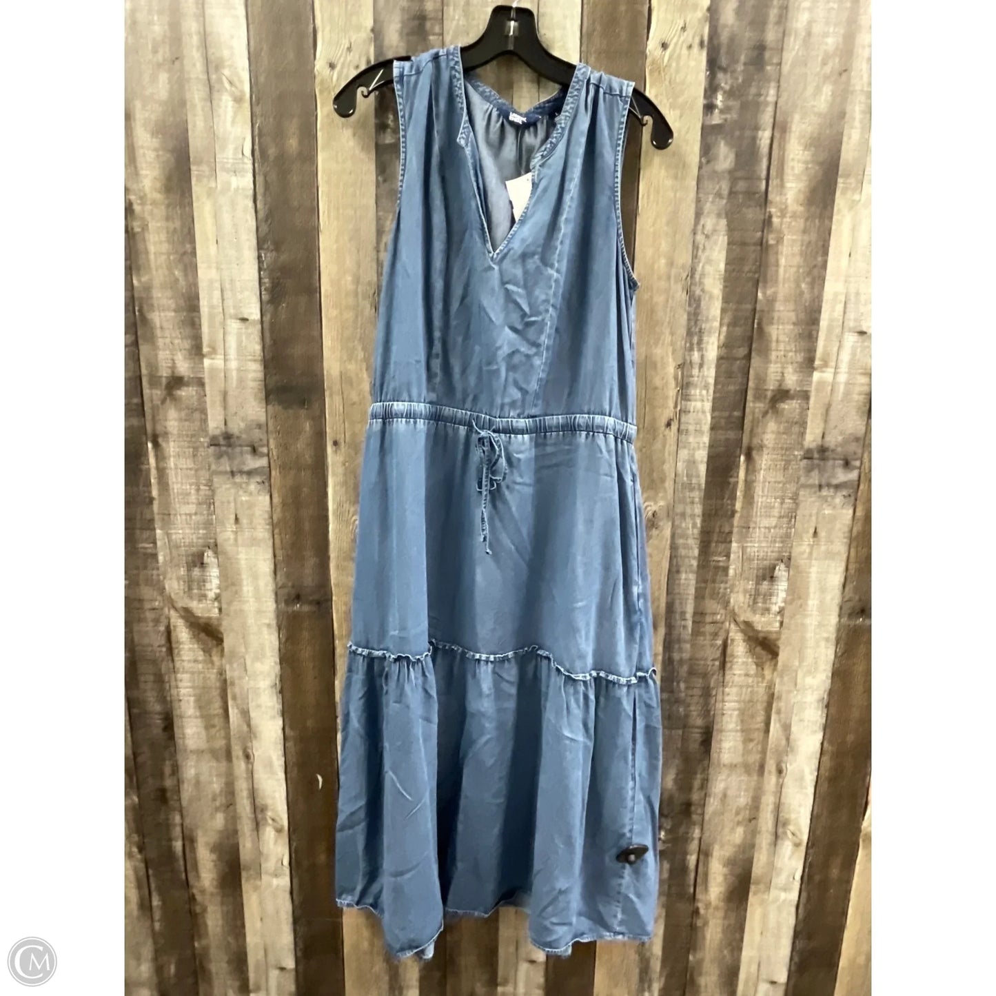 Dress Casual Maxi By Lands End In Blue Denim, Size: L