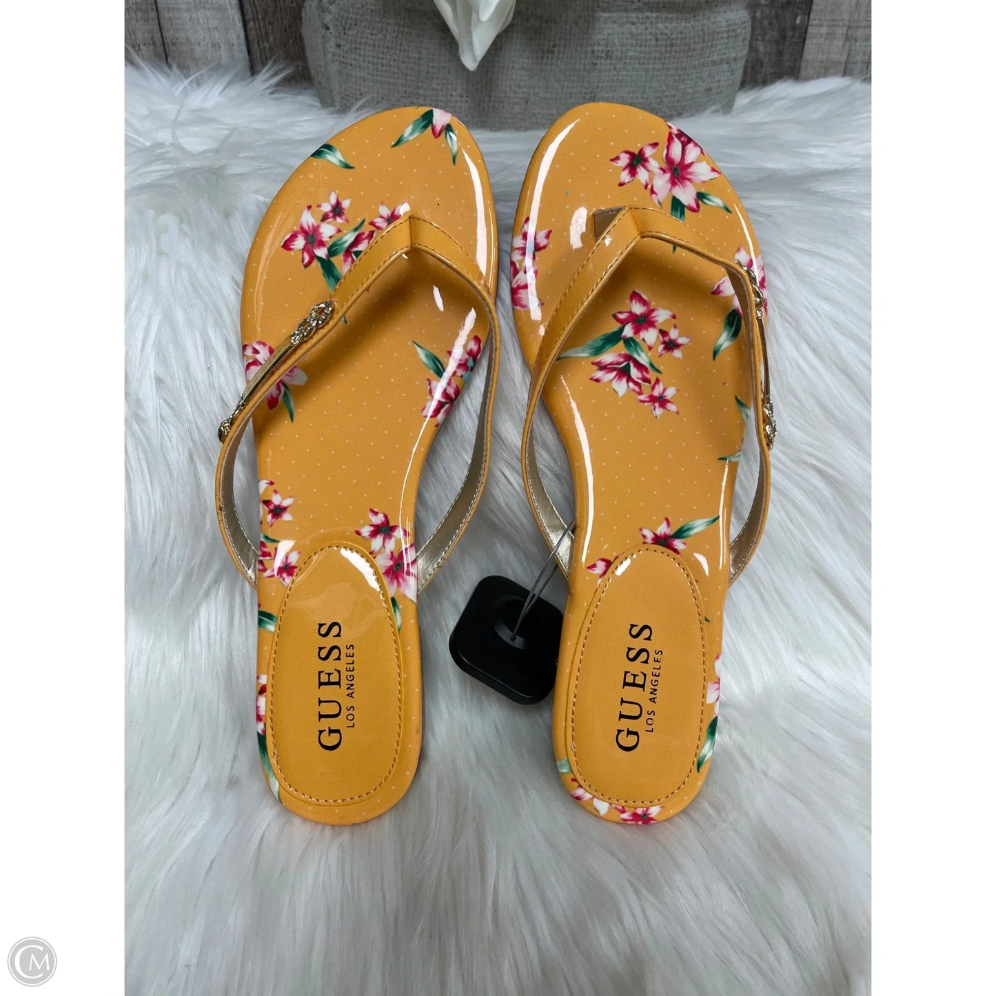 Sandals Flats By Guess In Floral Print, Size: 8