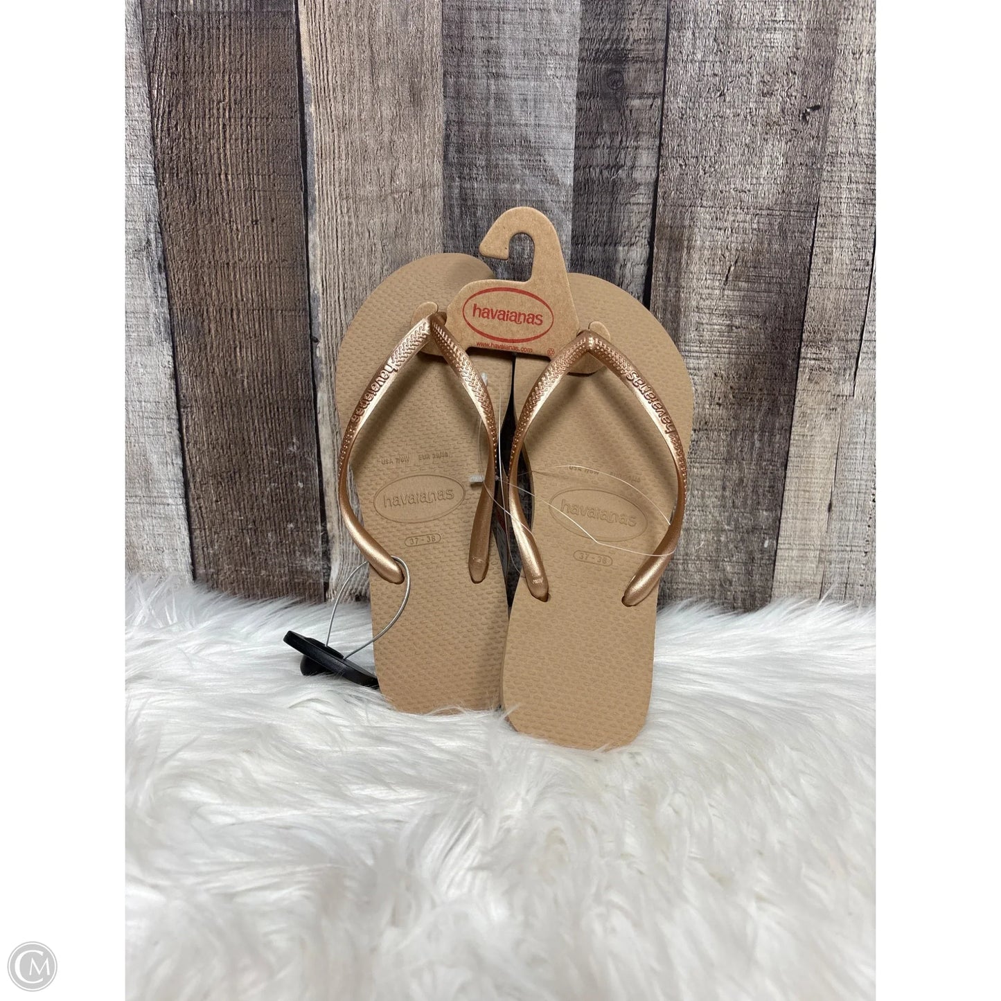 Sandals Flip Flops By Havaianas In Bronze, Size: 7.5