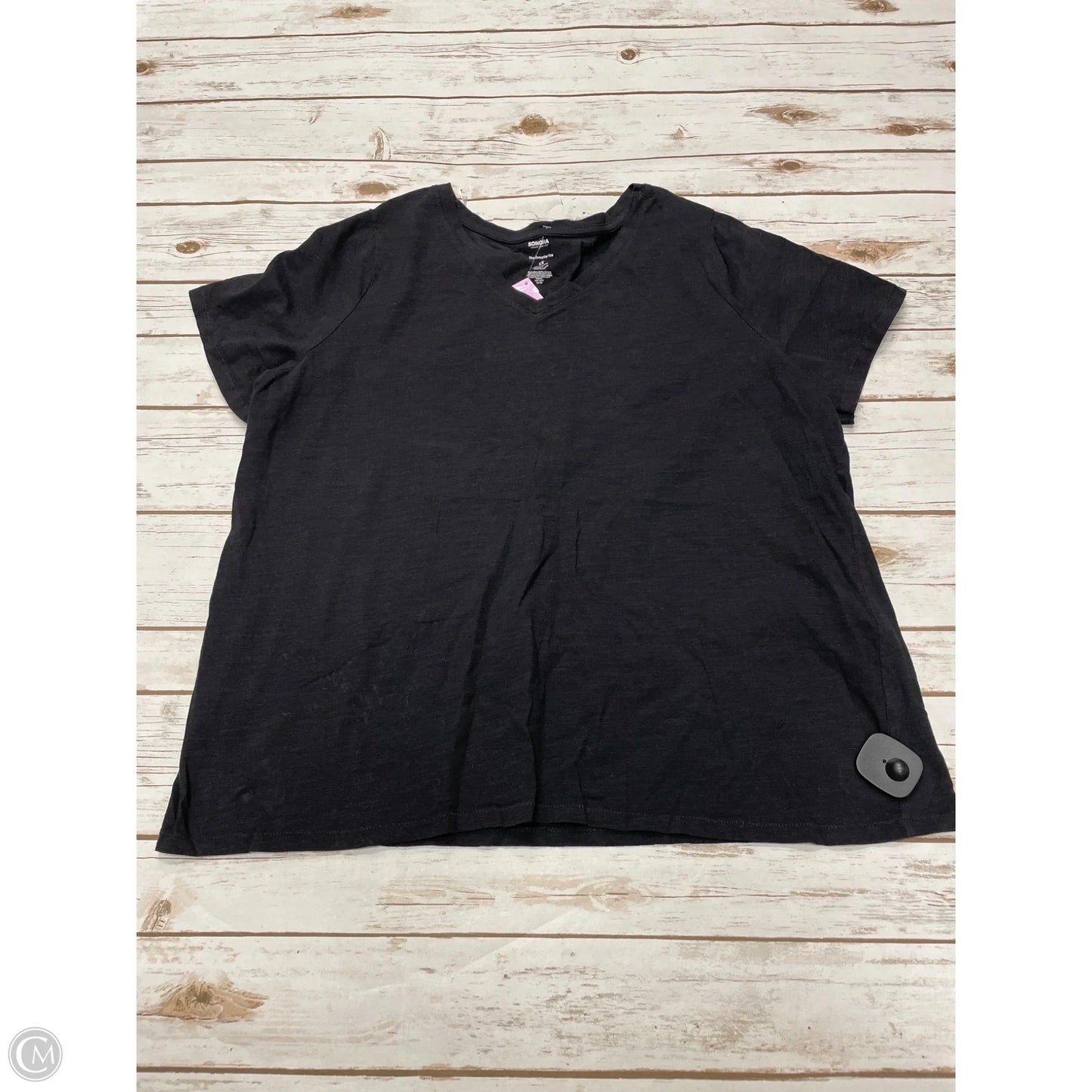 Top Short Sleeve By Sonoma In Black, Size: 1x