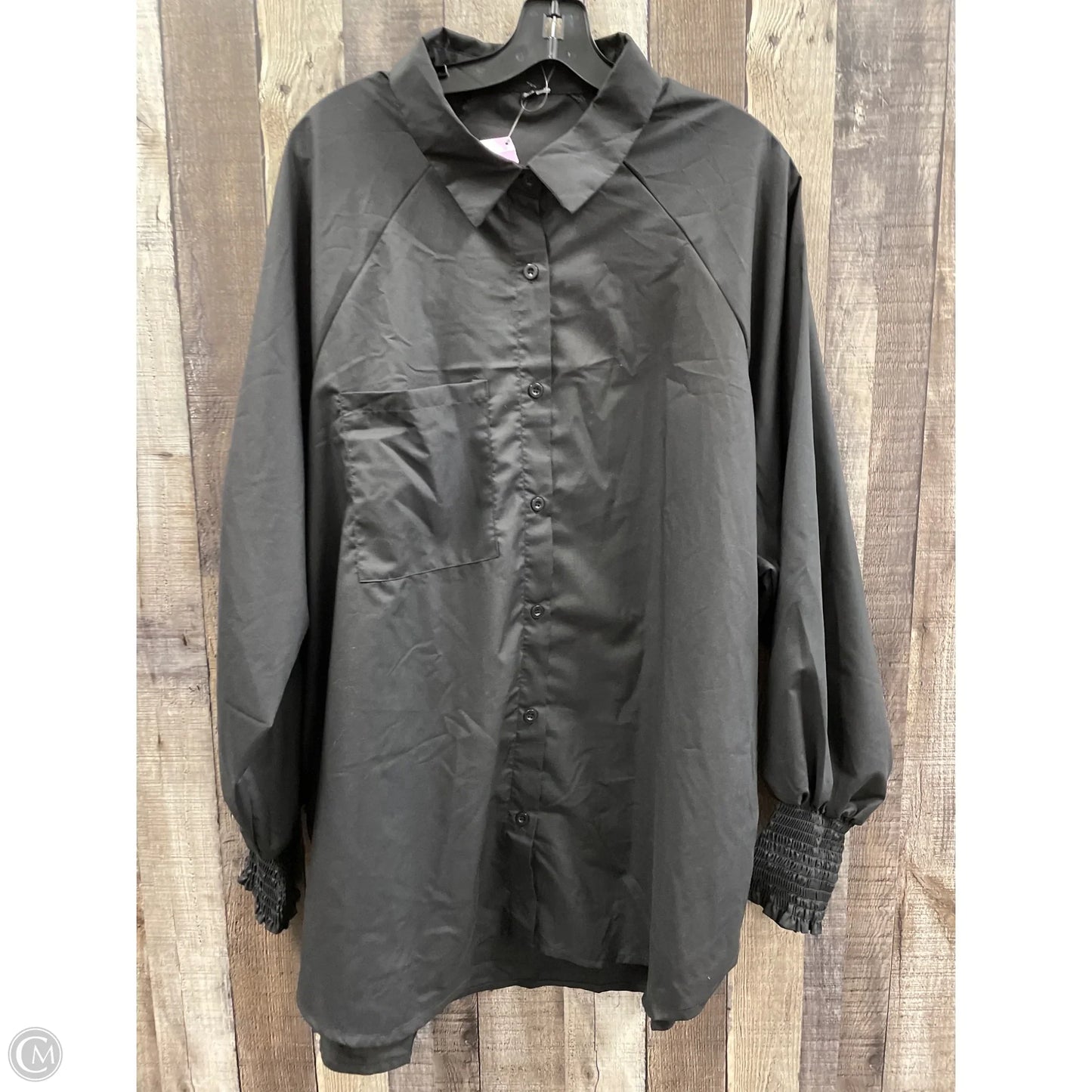 Blouse Long Sleeve By Cme In Black, Size: 3x