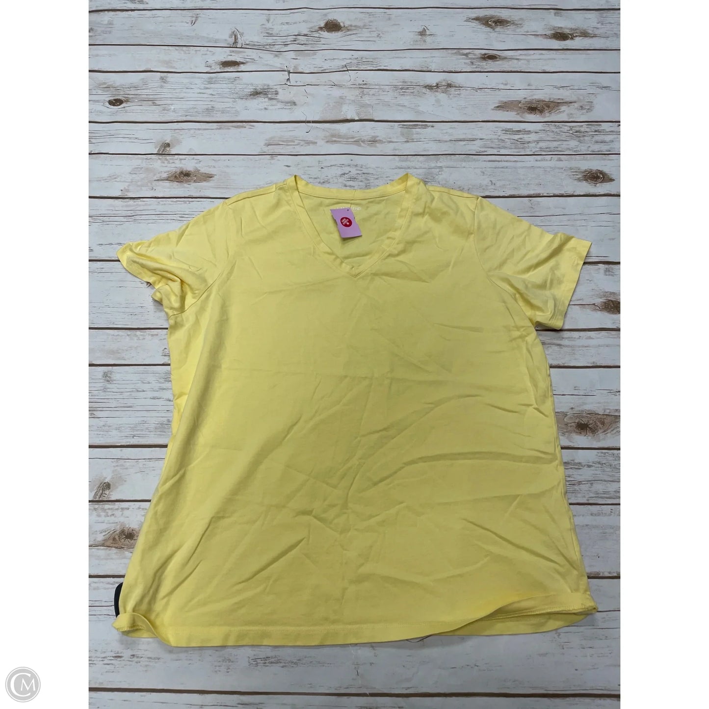Top Short Sleeve Basic By Lands End In Yellow, Size: L