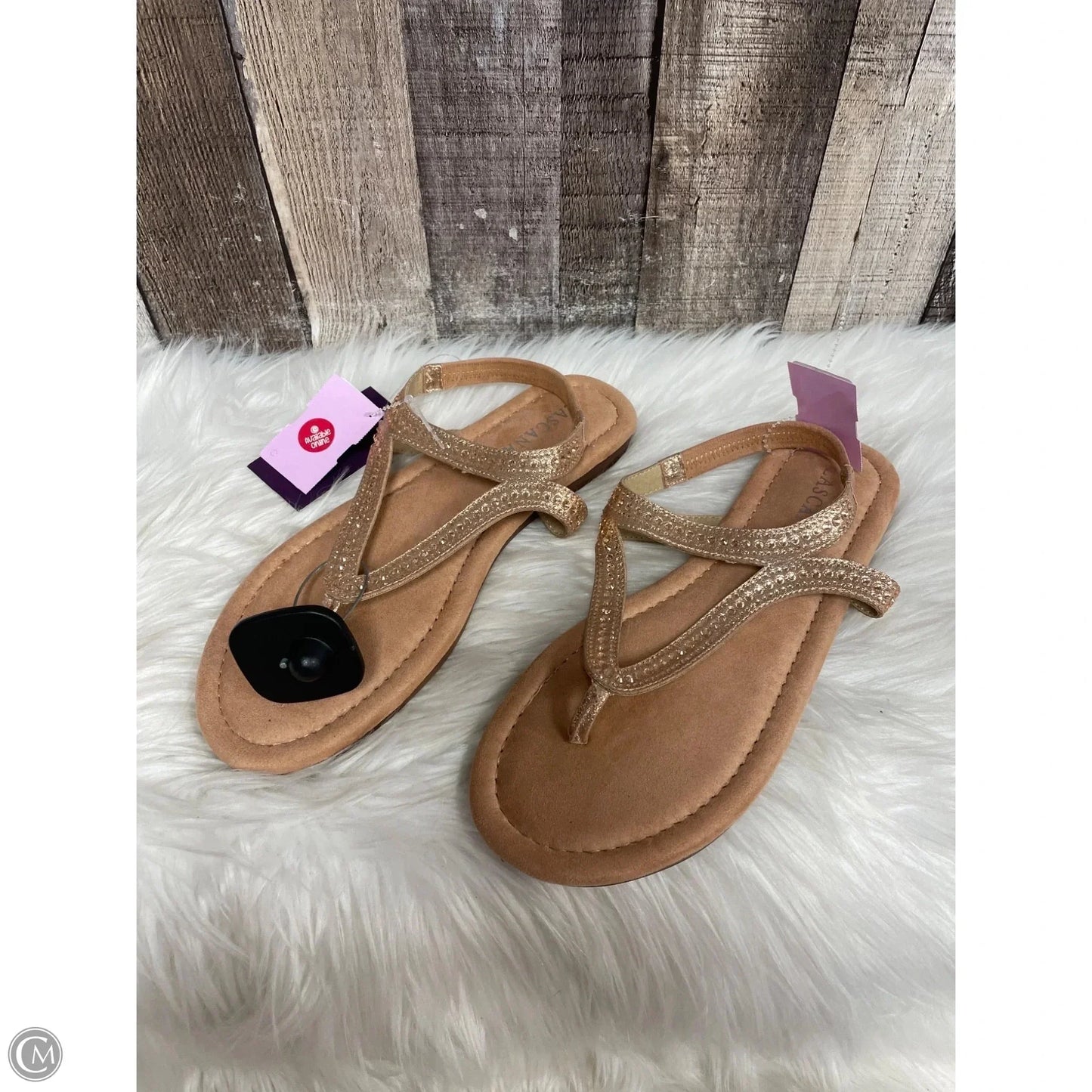 Sandals Flats By Lascana In Rose Gold, Size: 9