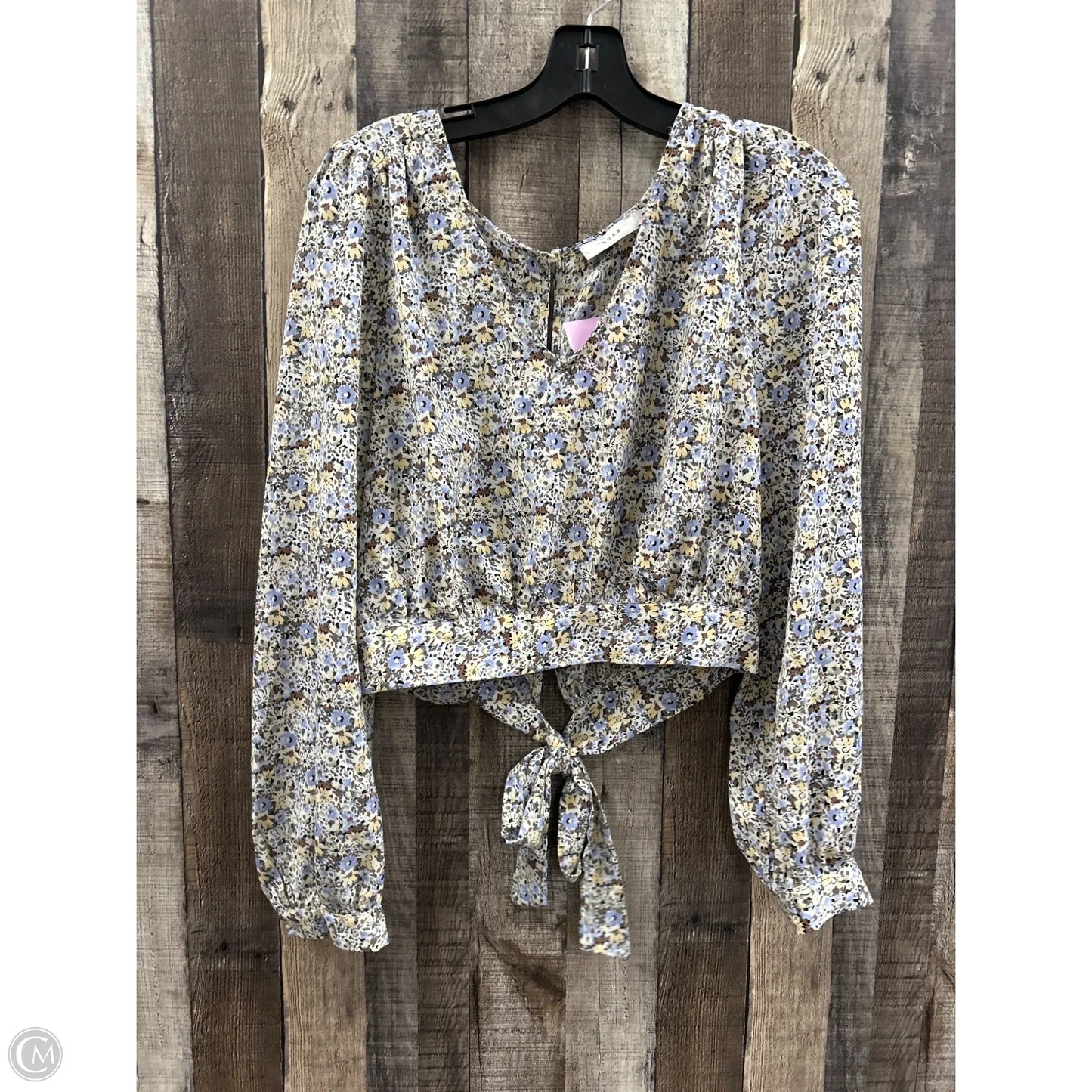 Top Long Sleeve By Lush In Floral Print, Size: L