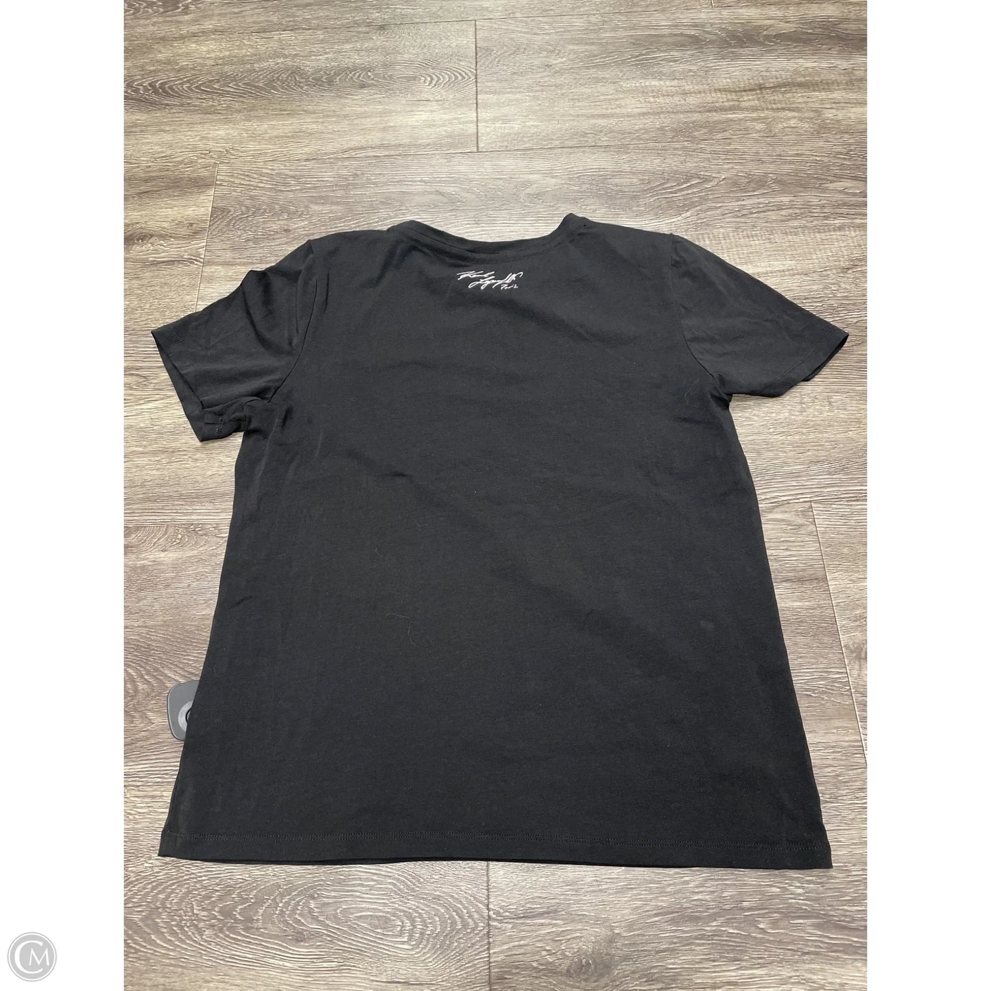 Top Short Sleeve Designer By Karl Lagerfeld In Black, Size: L