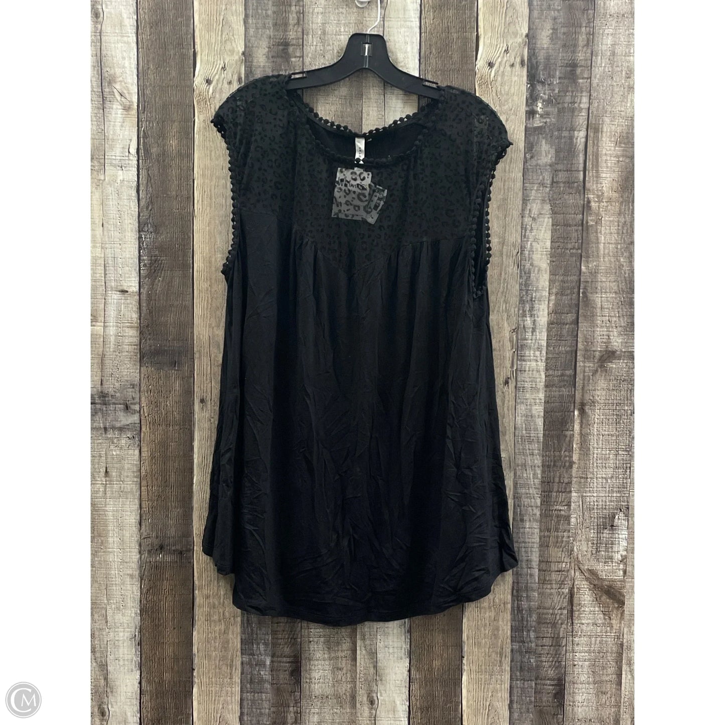 Top Sleeveless By Emerald In Black, Size: 1x