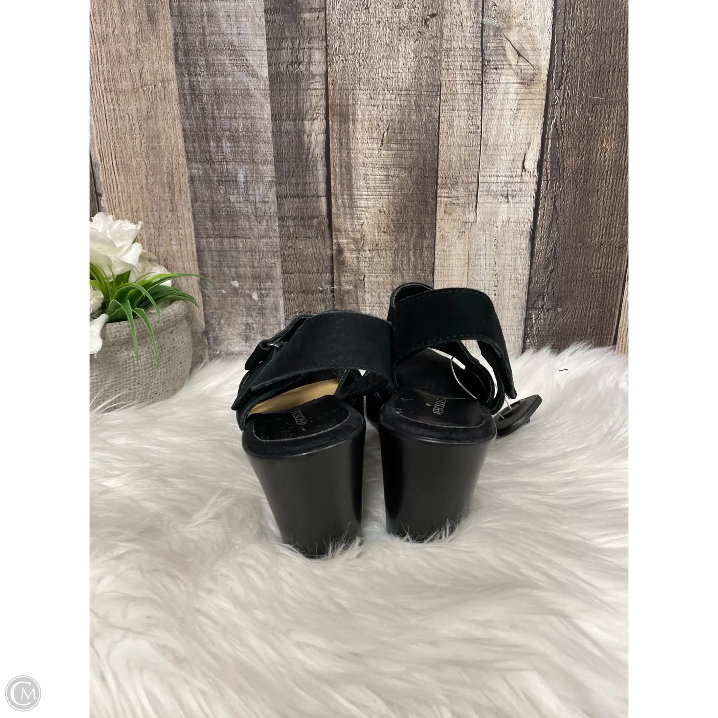 Sandals Heels Block By Aerosoles In Black, Size: 7.5