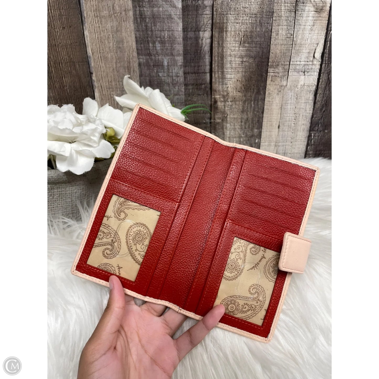Wallet Leather By Anuschka, Size: Medium