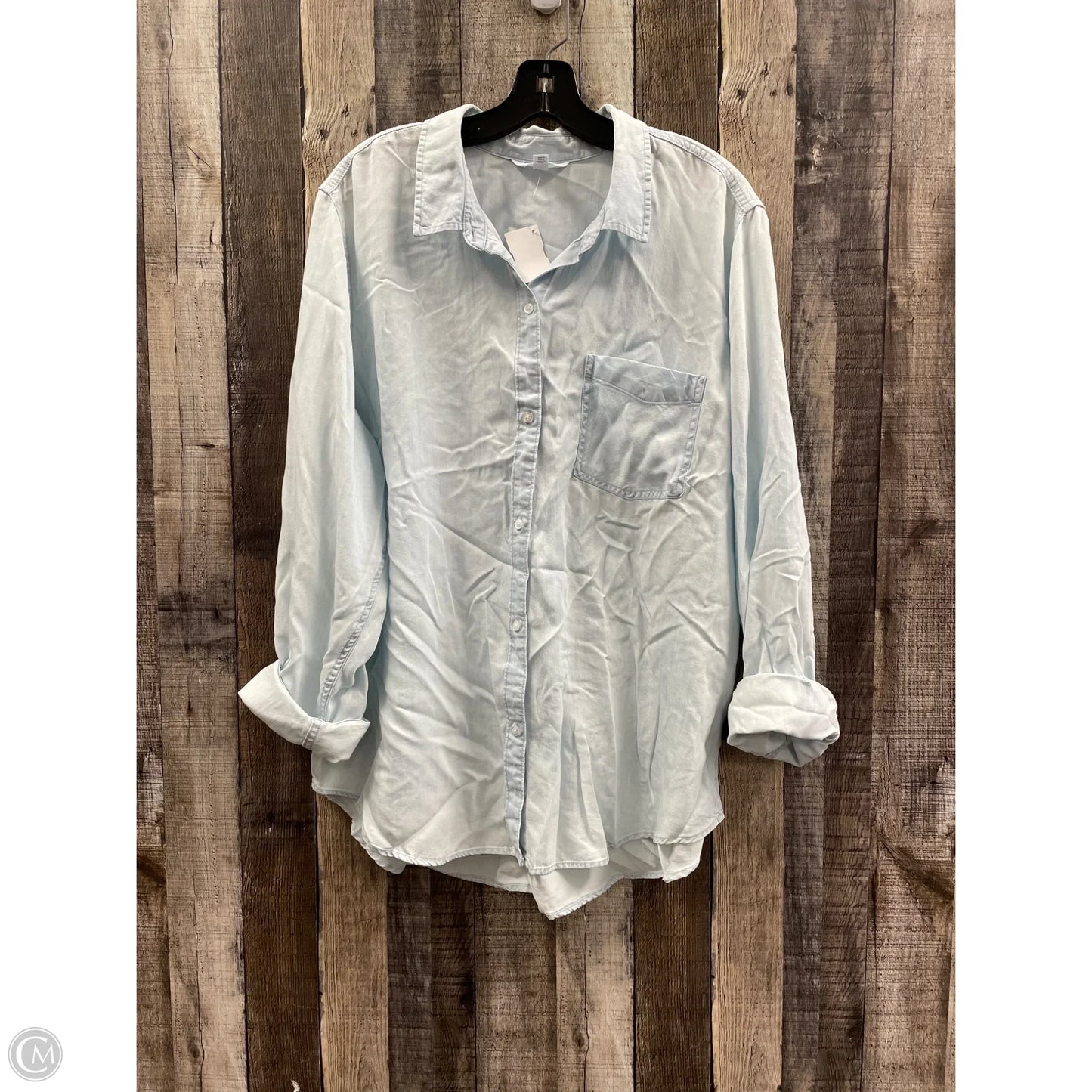 Top Long Sleeve By Time And Tru In Blue, Size: Xxl