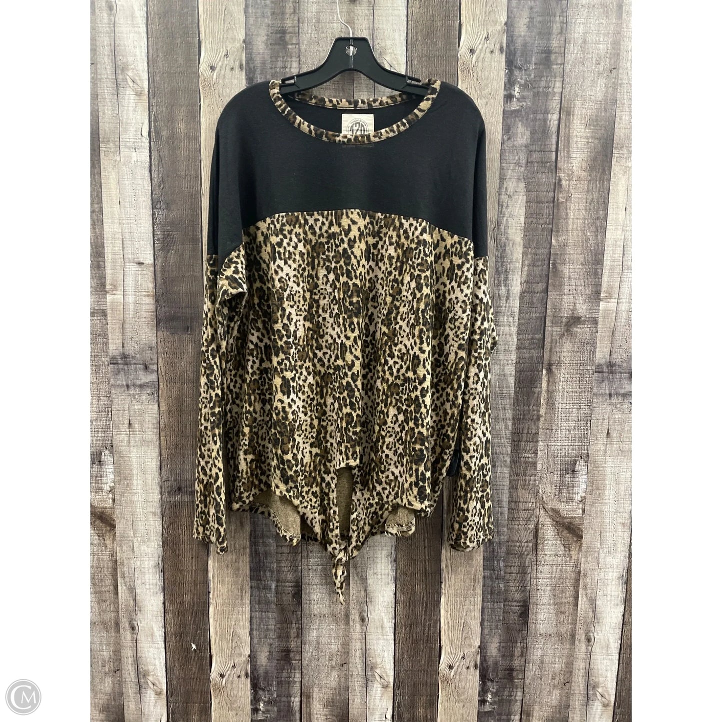 Top Long Sleeve By Cme In Animal Print, Size: Xl