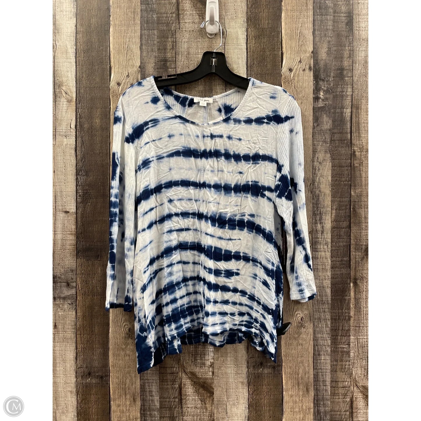 Top Long Sleeve By Tribal In Blue, Size: M