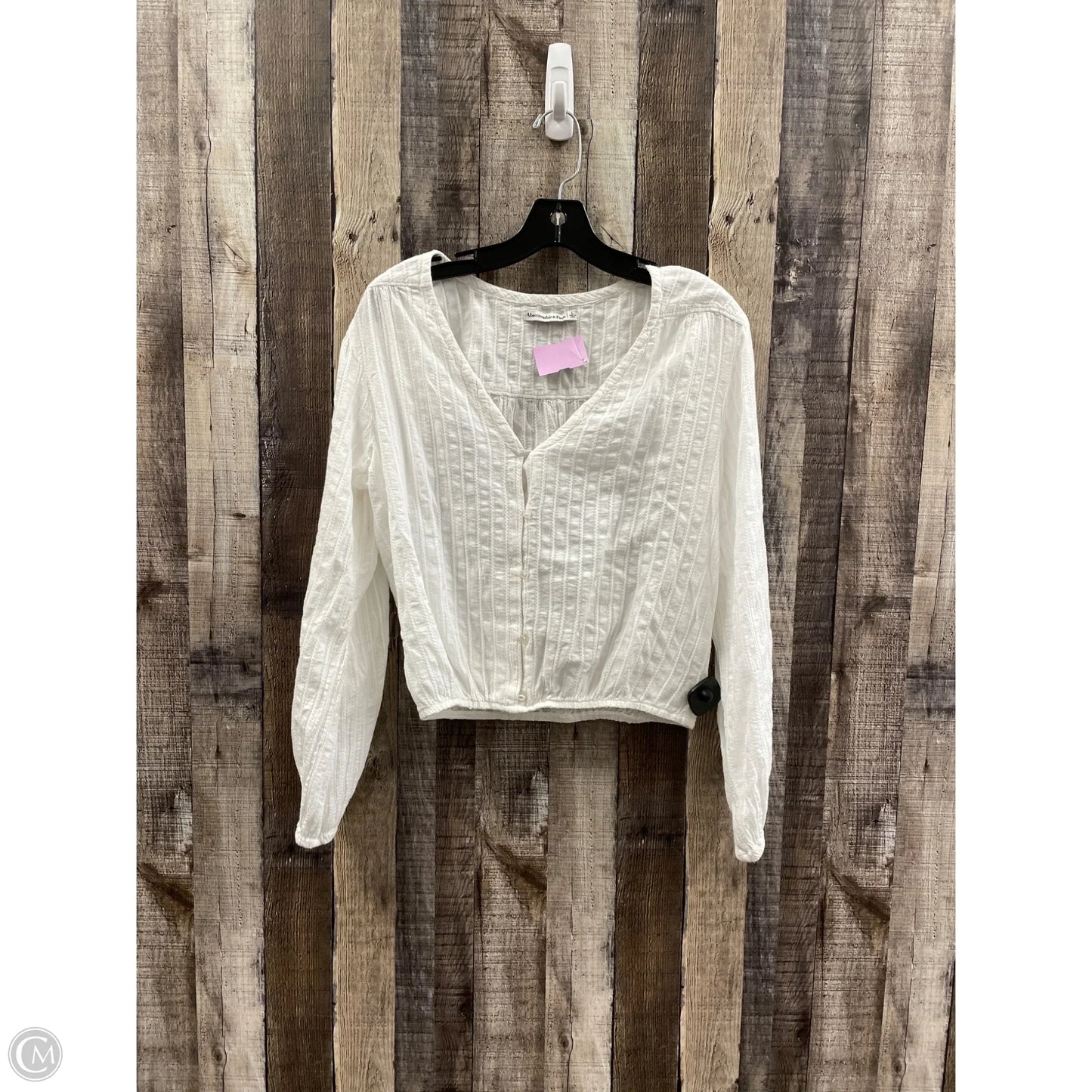 Top Long Sleeve By Abercrombie And Fitch In White, Size: L