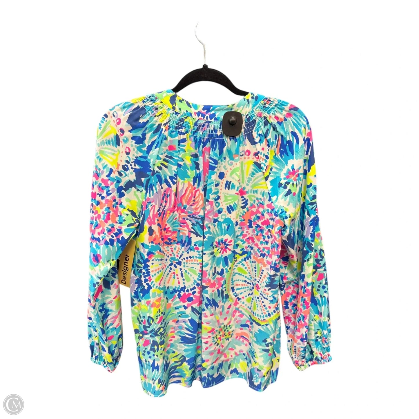 Blouse Designer By Lilly Pulitzer In Blue & Pink, Size: S