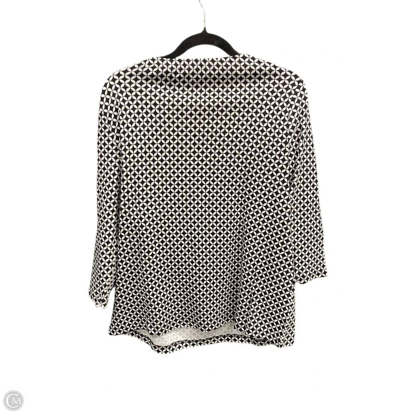 Top 3/4 Sleeve By Croft And Barrow In Black & White, Size: Xl