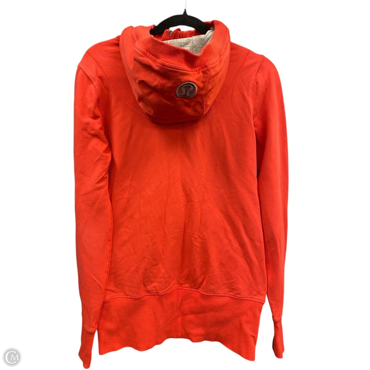 Athletic Jacket By Lululemon In Grey & Orange, Size: 8