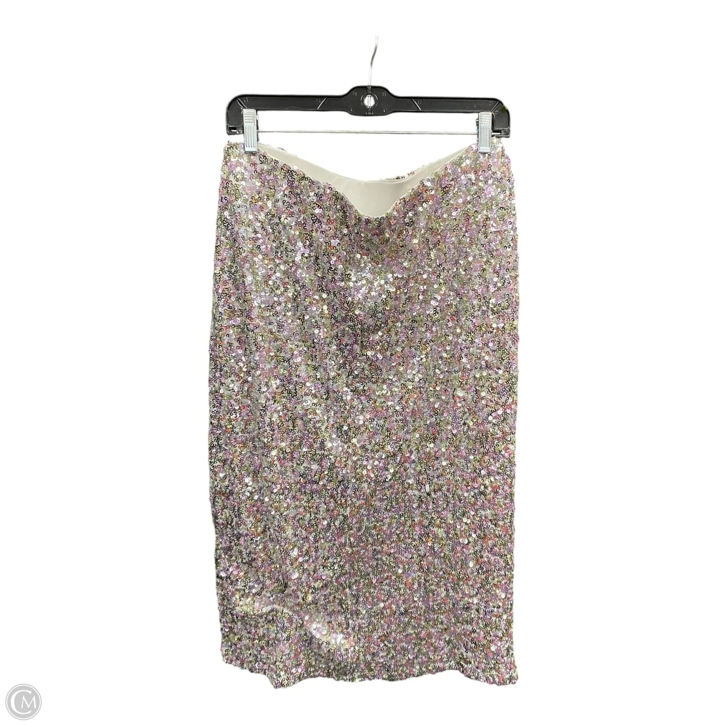Skirt Midi By Clothes Mentor In Silver, Size: Xl