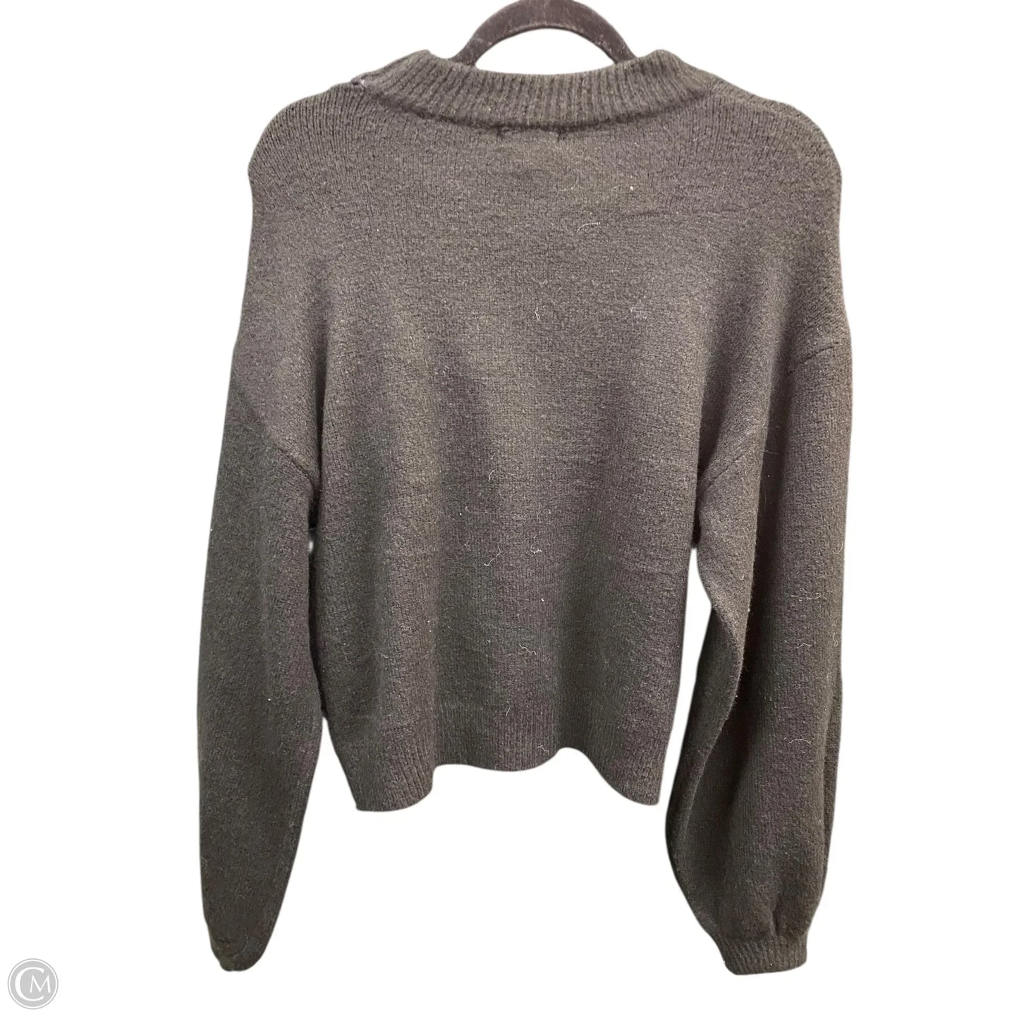 Sweater By Versona In Black & Silver, Size: L