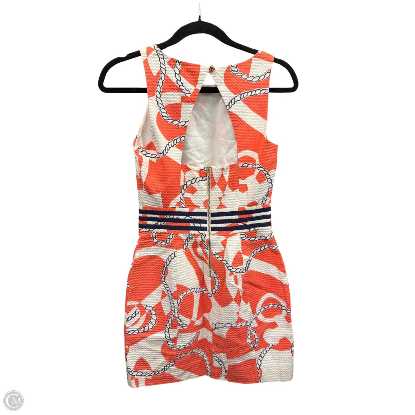 Dress Designer By Lilly Pulitzer In Orange & White, Size: 2