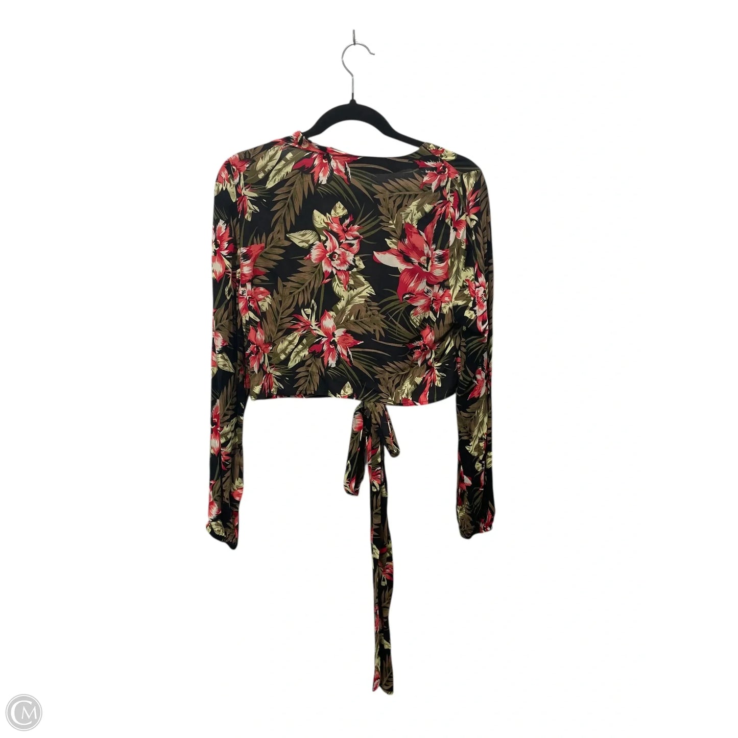 Blouse Long Sleeve By Fashion Nova In Black & Red, Size: L