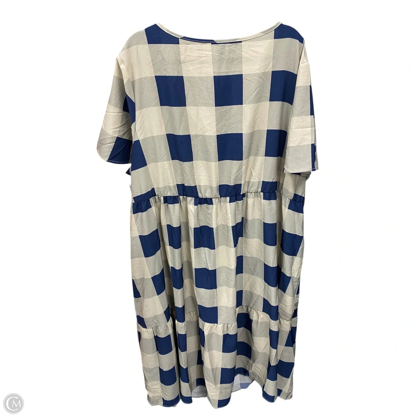 Dress Casual Midi By Shein In Blue & Tan, Size: 3x