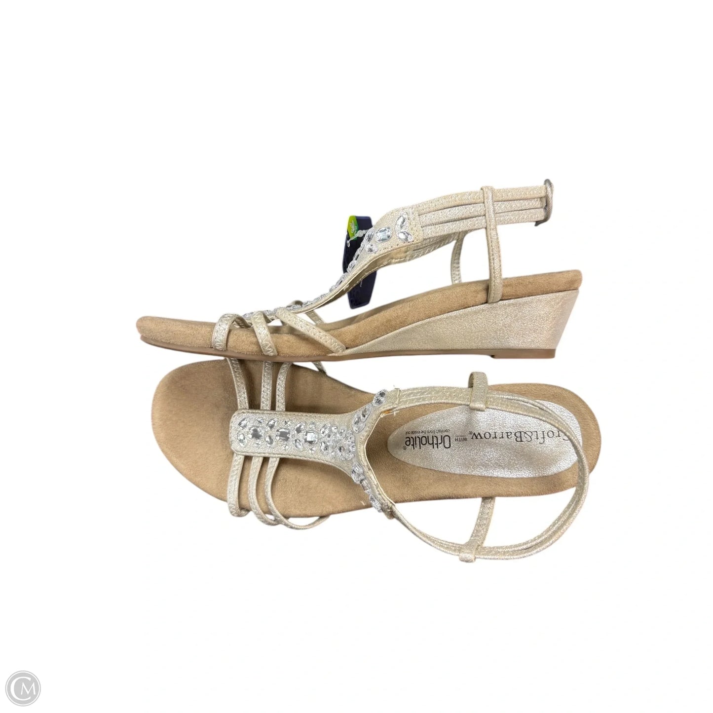 Sandals Heels Wedge By Croft And Barrow In Gold & Silver, Size: 8