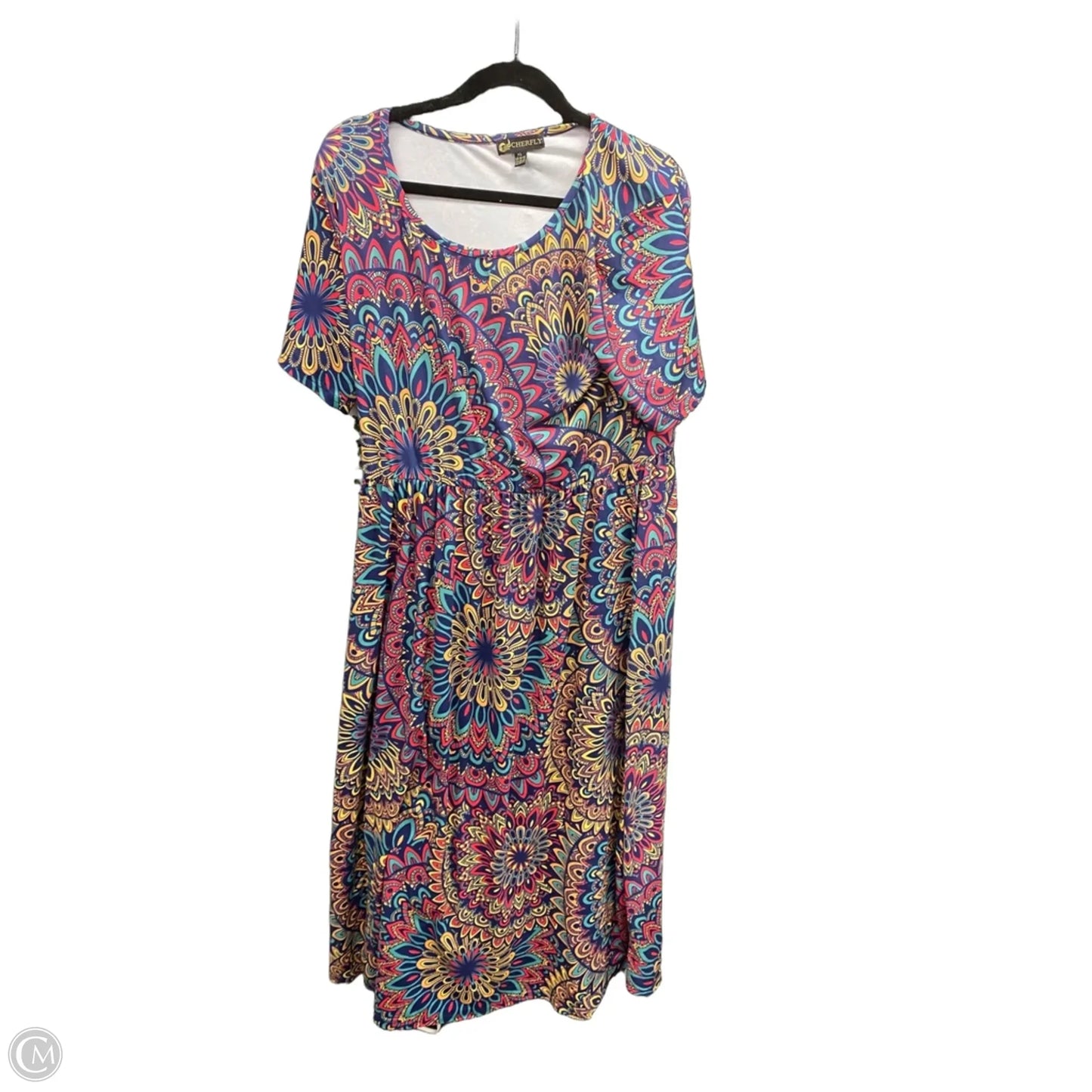 Dress Casual Maxi By Cme In Blue & Yellow, Size: Xl