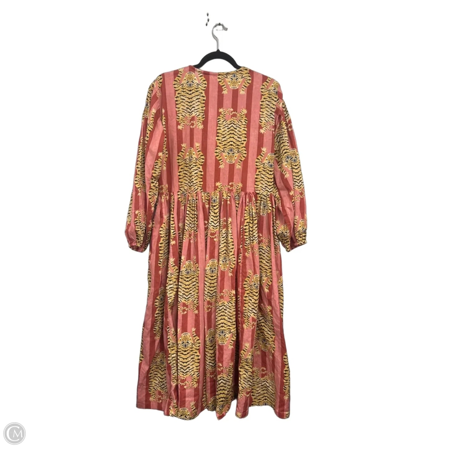Dress Casual Midi By Clothes Mentor In Red & Tan, Size: L