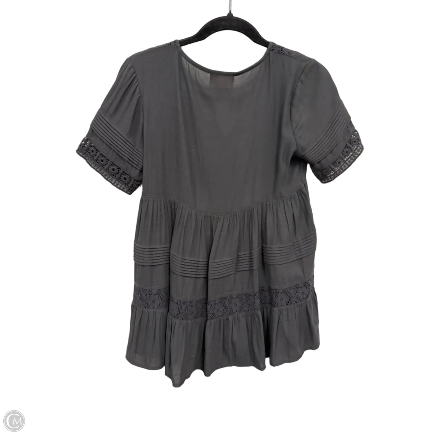 Blouse Short Sleeve By Maeve In Black, Size: Xsp