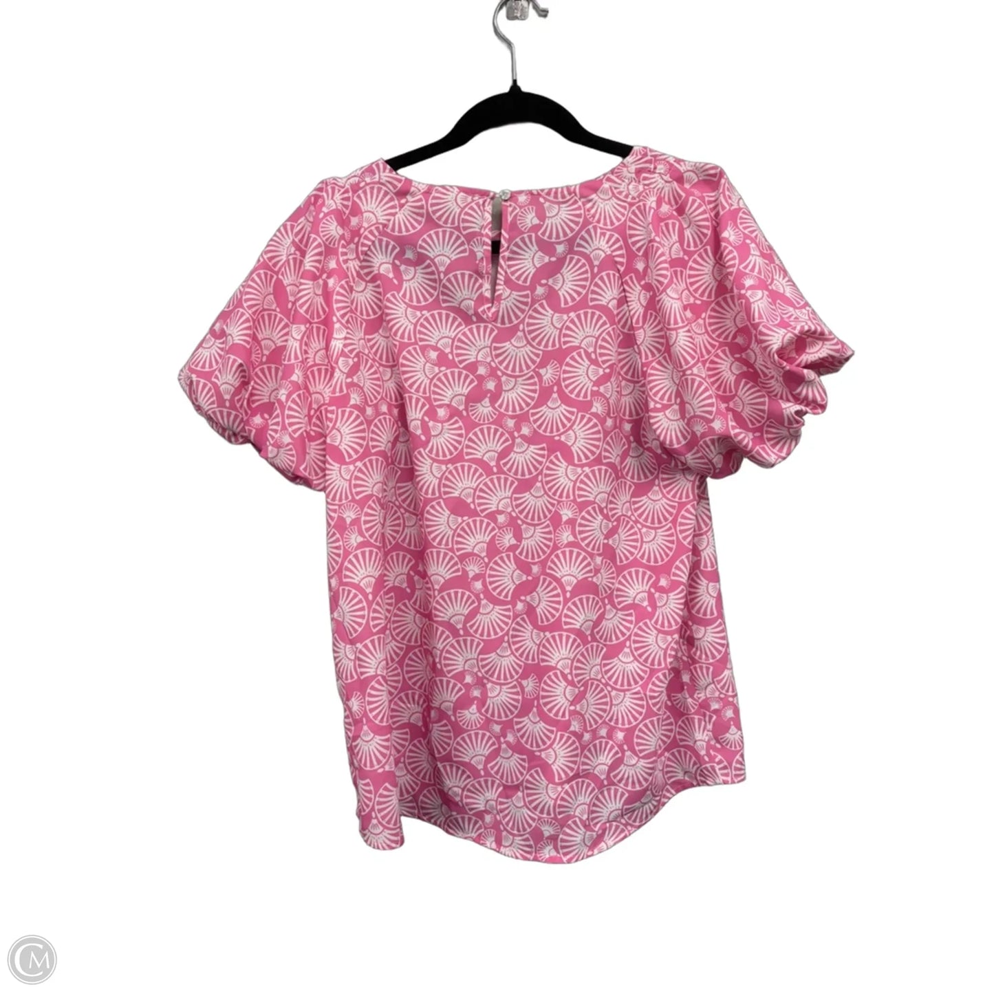 Blouse Short Sleeve By Jodifl In Pink & White, Size: M