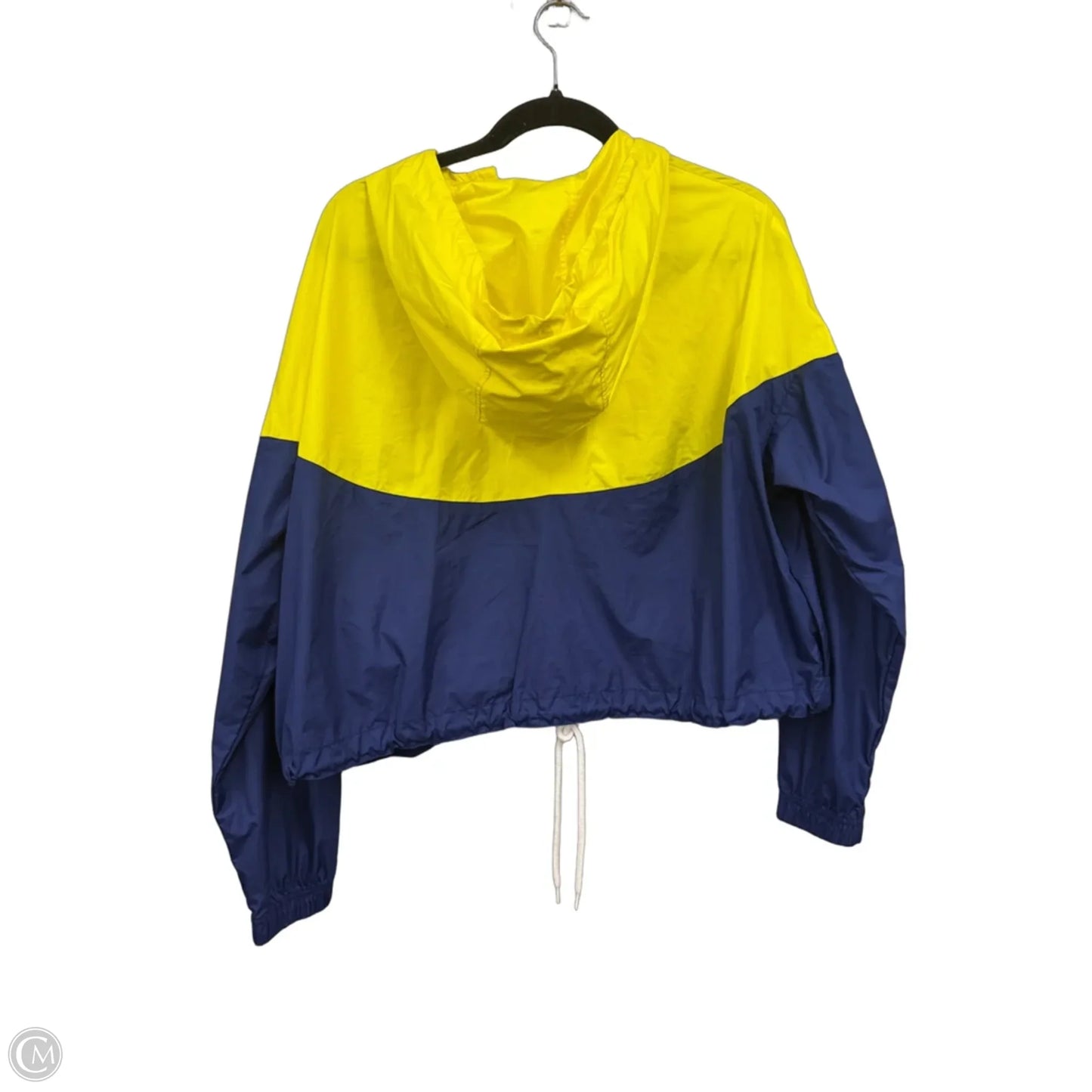 Jacket Windbreaker By Nike Apparel In Blue & Yellow, Size: Xl