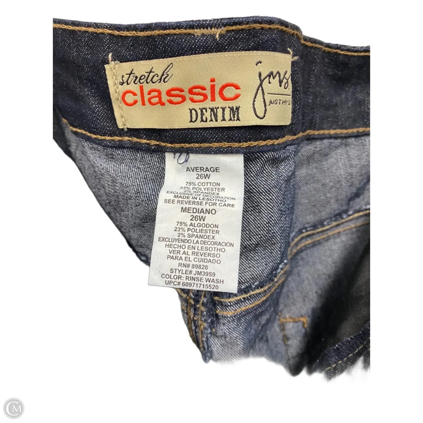 Jeans Straight By Clothes Mentor In Blue Denim, Size: 26