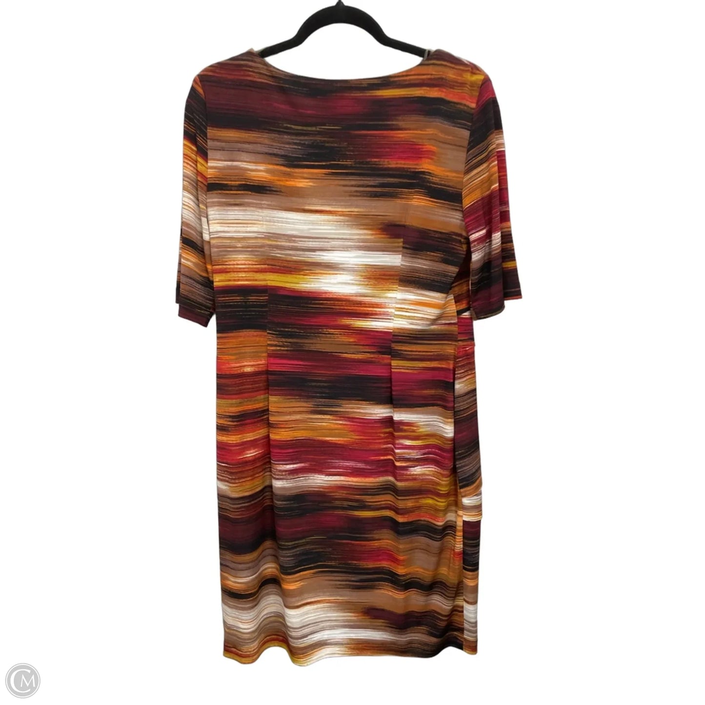 Dress Casual Midi By Connected Apparel In Brown & Cream, Size: 12