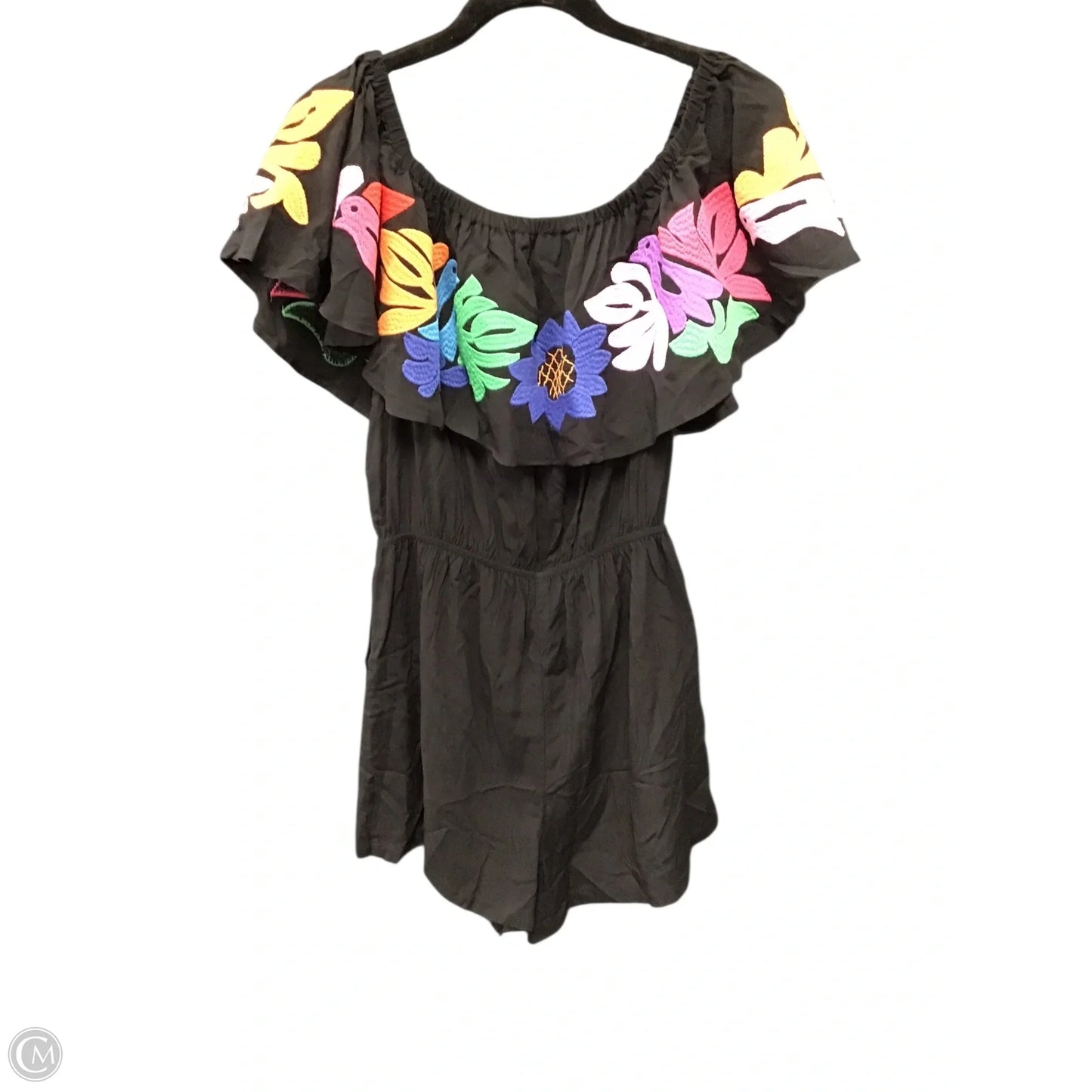 Romper By J.marie In Black & Pink, Size: L