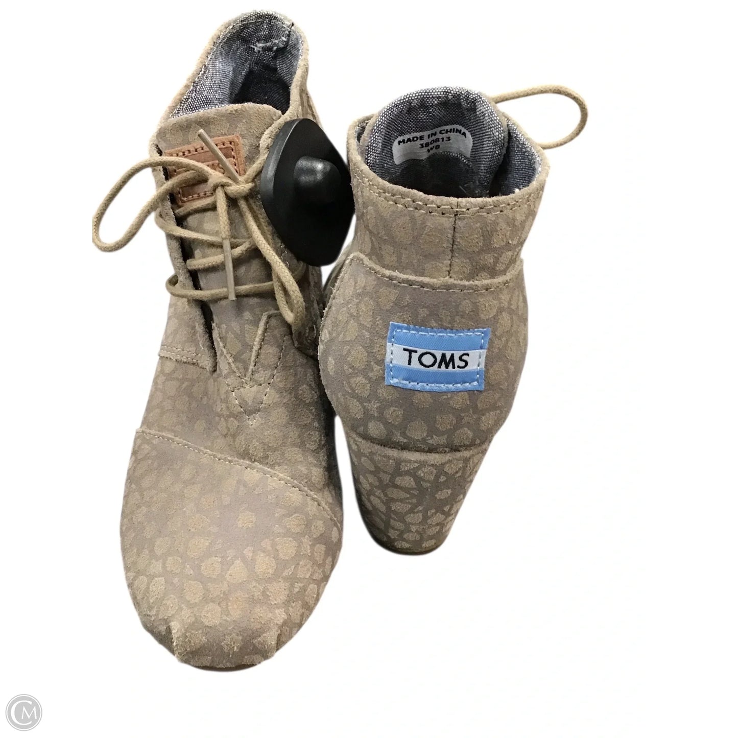 Shoes Heels Wedge By Toms In Grey & Tan, Size: 8