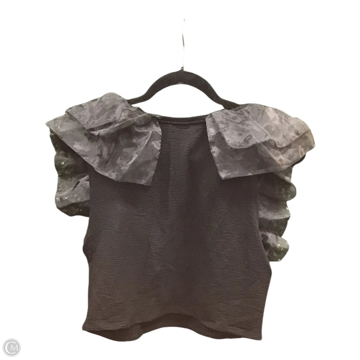 Blouse Short Sleeve By Zara In Black, Size: L