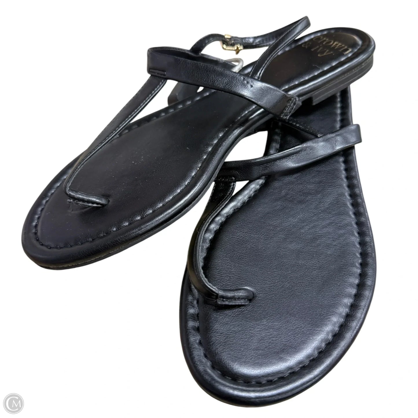 Sandals Flats By Crown And Ivy In Black, Size: 7.5