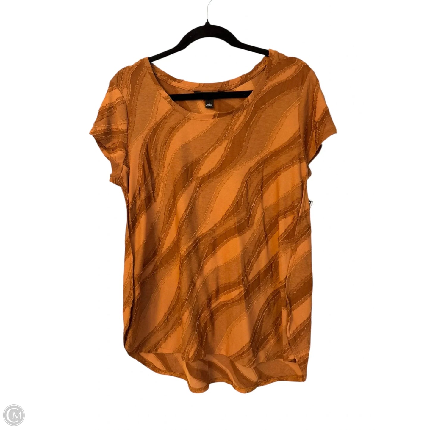 Top Short Sleeve By Simply Vera In Gold, Size: L