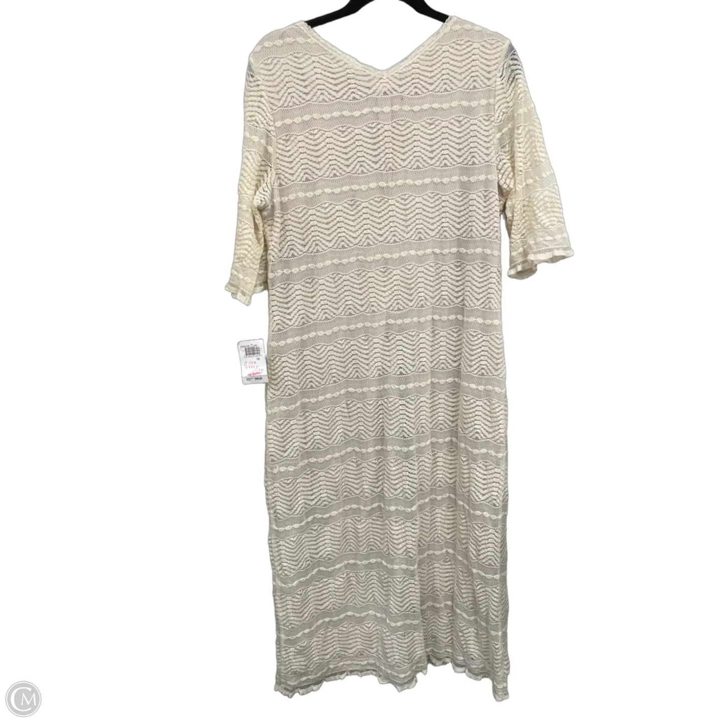 Dress Casual Midi By Chris Mclaughlin In Cream, Size: 18